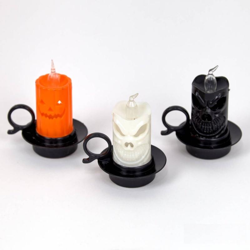 Фонарь Свеча тыква на Хэллоуин 8 см комплект