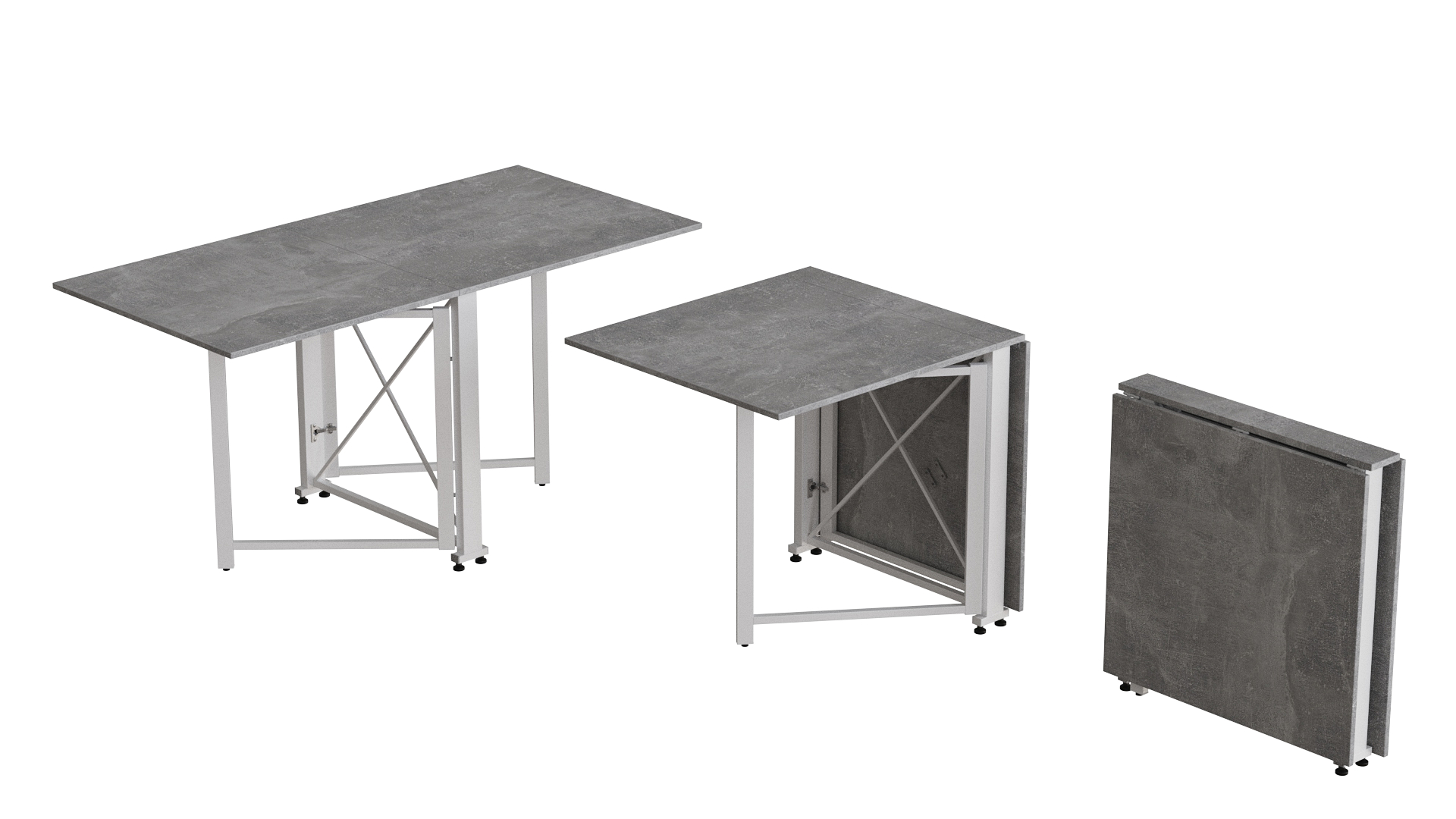 Стол-книжка трансформер Ferrum-decor Orion 2 металл/ДСП 16 мм 750x1520x730 мм Белый/Бетон (ORI214) - фото 3 Стол-книжка трансформер Ferrum-decor Orion 2 металл/ДСП 16 мм 750x1520x730 мм Белый/Бетон (ORI214) - фото 3