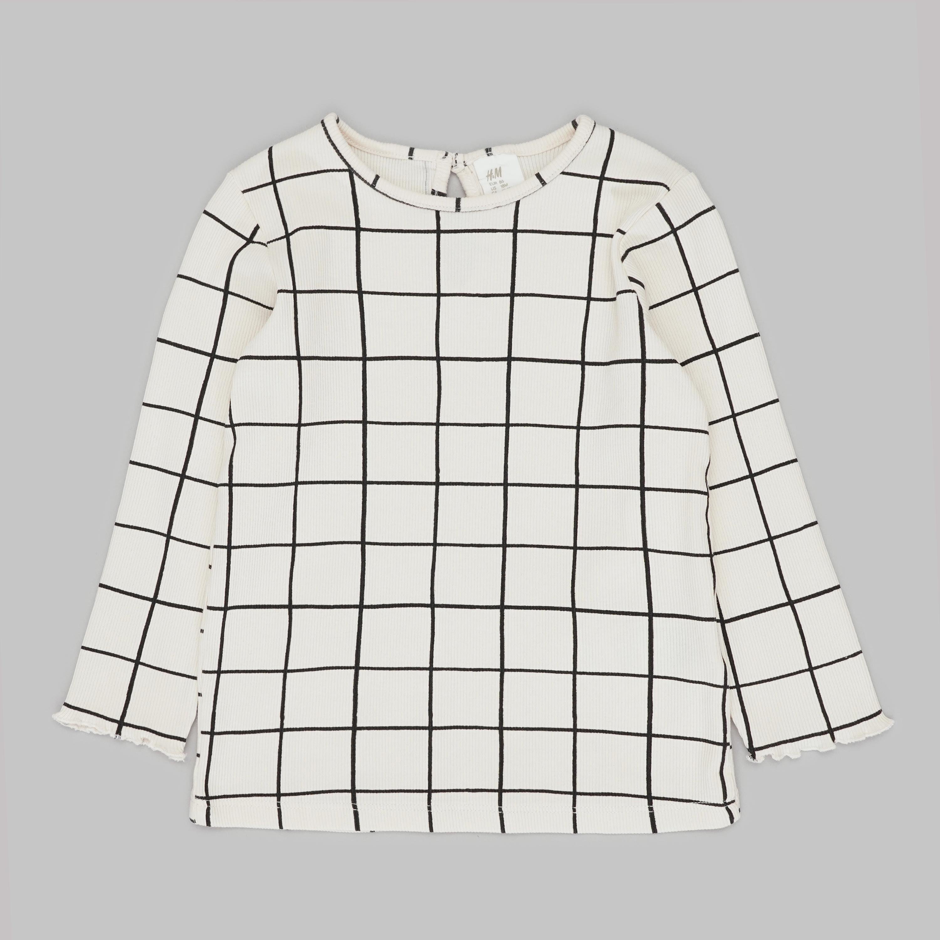 Лонгслів H&M р. 98 см Кремово-чорний (A16121130320) Лонгслів H&M р. 98 см Кремово-чорний (A16121130320)