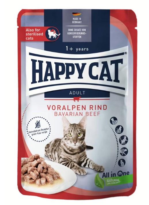 Корм влажный Happy Cat Culinary VoralpenRind в виде кусочков в соусе для кошек с говядиной 85 г (1005207)