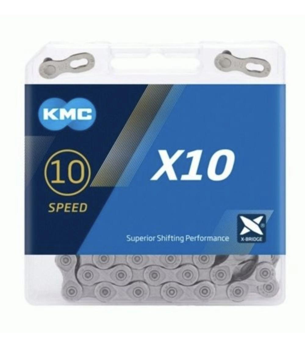 Цепь велосипедная KMC X10 Grey 10 скоростей 114 звеньев Серый