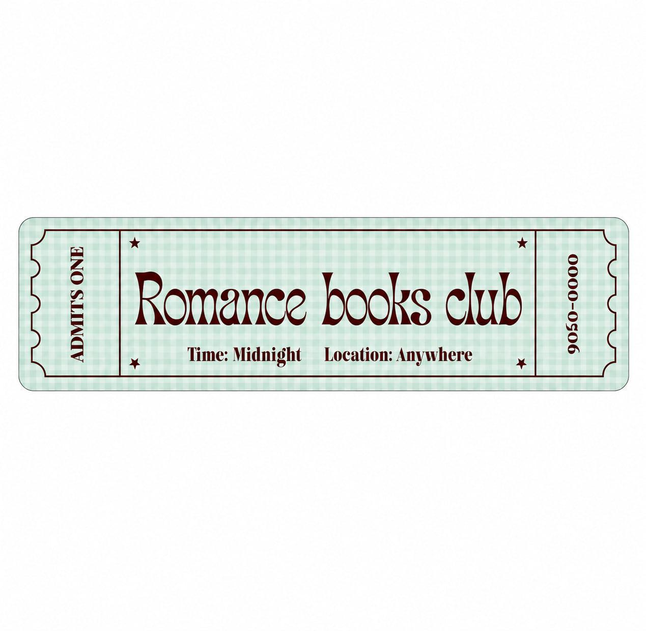 Закладка-квиток для книг картонна Romance Book Club Бірюзовий (37242877)