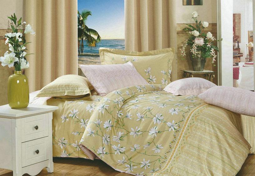 Комплект постельного белья Zastelli 6035 Вдохновение сатин евро 200х220 Бежевый