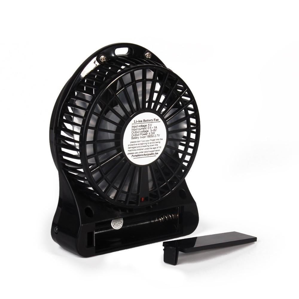 Вентилятор настільний Portable Fan Mini 18650 USB d 10 см Чорний (4200673410) - фото 3