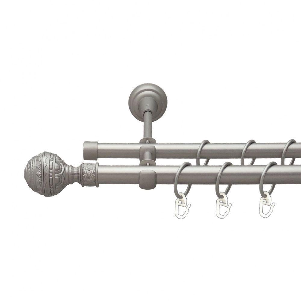 Карниз Orvit Арабеска двухрядный гладкий 19/16 мм 200 см Сатин (00-00013665)