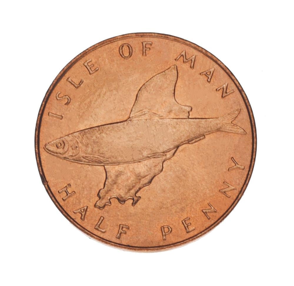 Коллекционная монета Остров Мэн 0,5 пенни 1976 UNC Рыба (17519380)