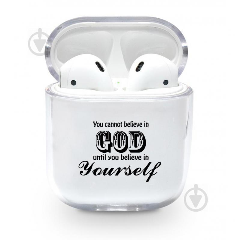 Прозрачный силиконовый чехол Apple AirPods с рисунком - God (KAP1162)