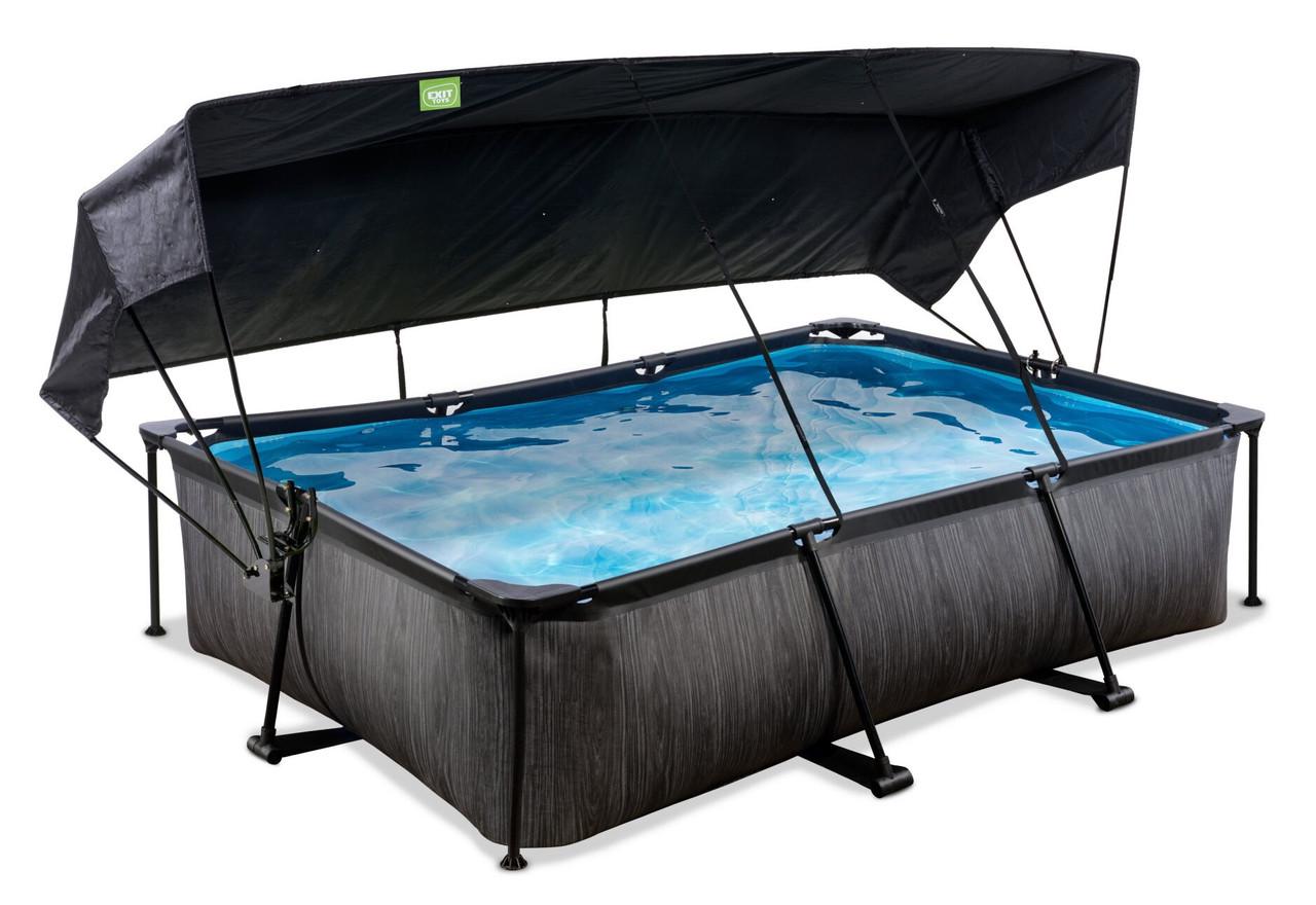 Бассейн каркасный Exit Toys с тентом 300х200х65 см Черное дерево (2448719453) - фото 2 Бассейн каркасный Exit Toys с тентом 300х200х65 см Черное дерево (2448719453) - фото 2