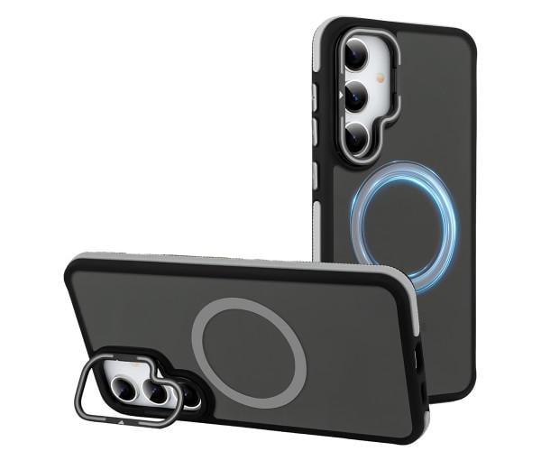 Чехол-накладка Armor Matte Kickstand для Samsung Galaxy S24 FE с магнитным кольцом Серый Чехол-накладка Armor Matte Kickstand для Samsung Galaxy S24 FE с магнитным кольцом Серый