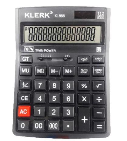 Калькулятор Klerk 210х155х40 мм 14 розрядів Чорний (Я44321_KL888)