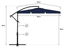 Парасоля садова кутова з нахилом AVKO Garden AGU2036 та чохол 3 м Блакитний - фото 4
