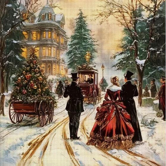 Набор для вышивания крестиком Викторианская сказка 14CT канва Аиду с нанесенным рисунком 30x30 см (2865455834)