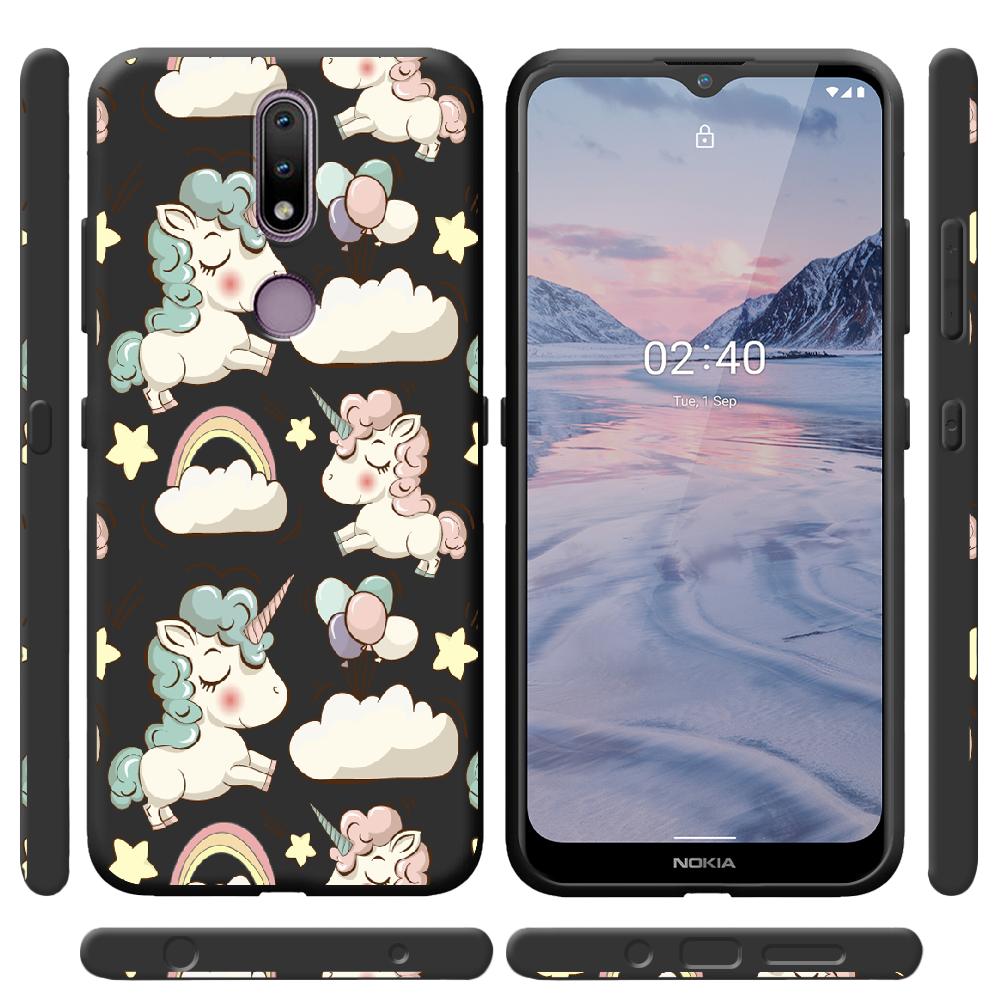 Чохол Boxface Nokia 2.4 Unicorns Чорний силікон (41297-cc2-43220) - фото 2