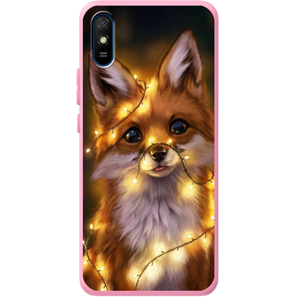 Чехол BoxFace Xiaomi Redmi 9A Рождественская лиса Розовый силикон (40304-up2399-41931)