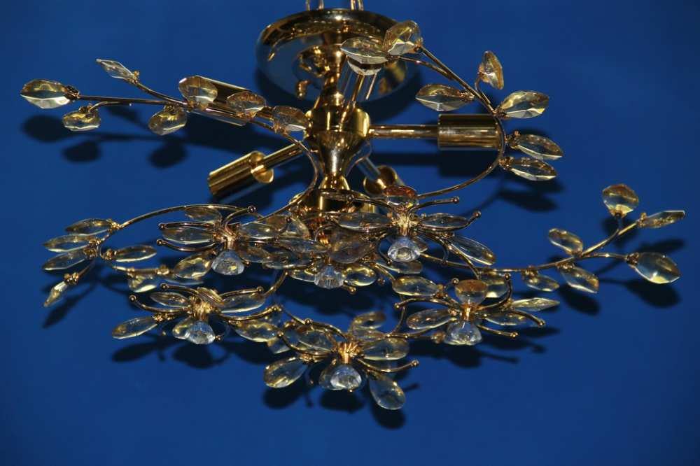 Хрустальная люстра L0052G/5 FGD DELIVE Золото/Бежевый (AN000523)