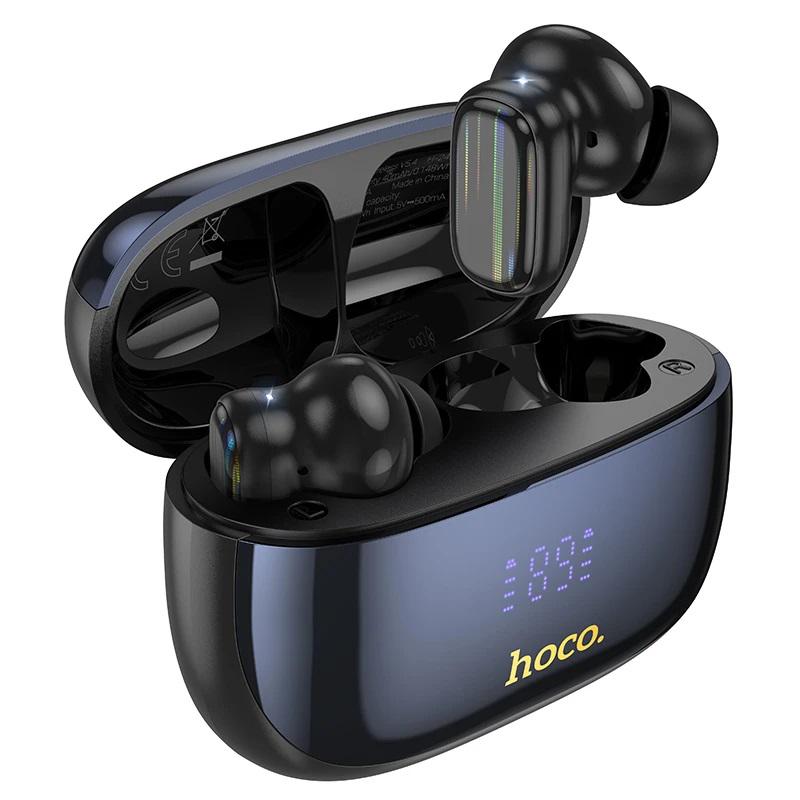 Навушники бездротові HOCO EQ20 Rhyme true wireless ANC+ENC noise reduction BT headset Black (6942007641319)