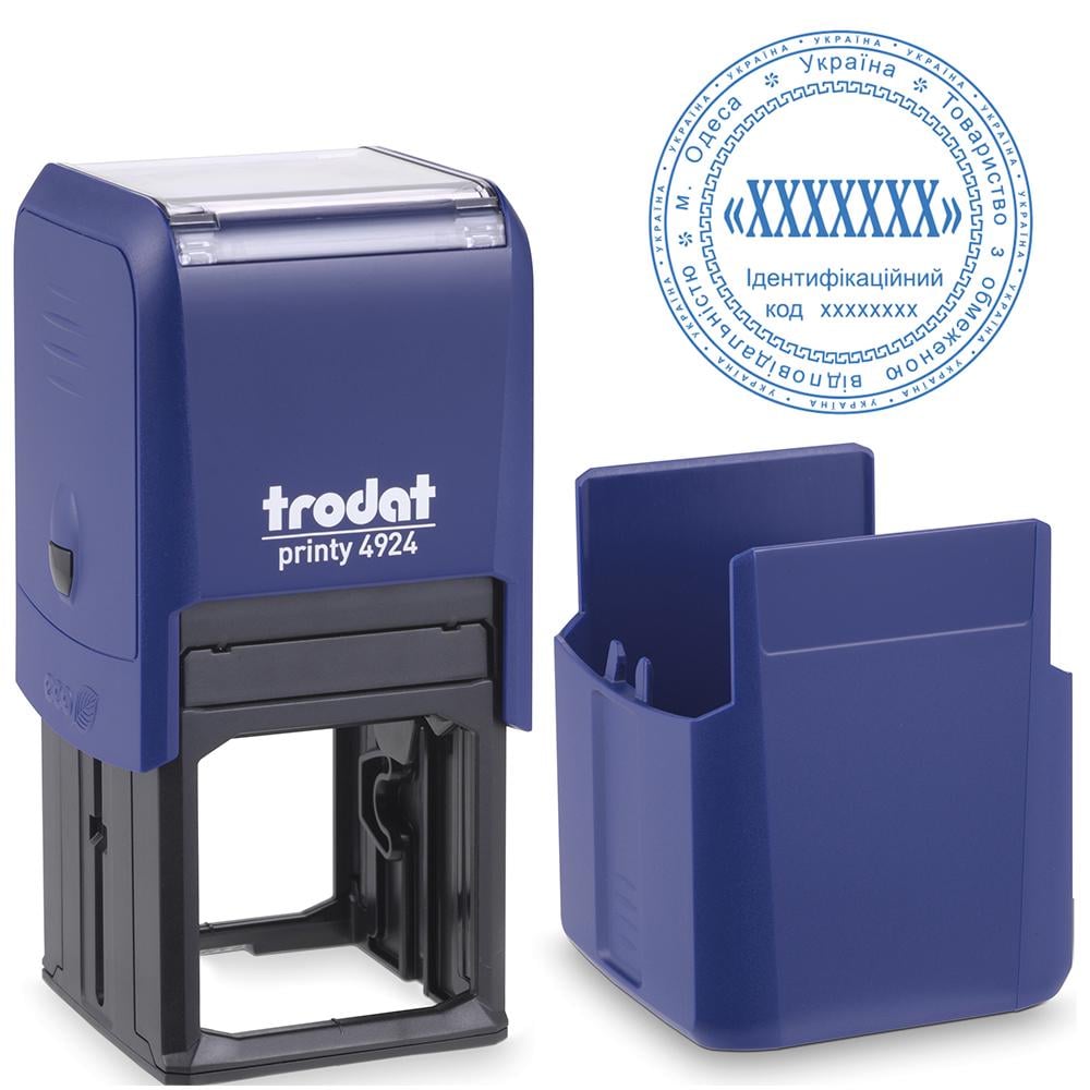 Печать организации основная TRODAT 4924 на автоматической оснастке с колпачком Синий (ТОВ6/4924/B)
