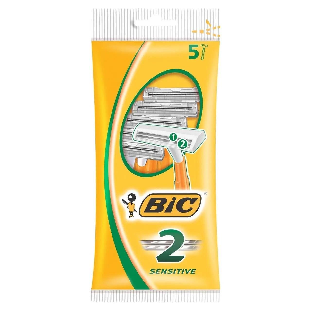Машинки для гоління BIC 2 Sensitive 2 леза 5 шт.