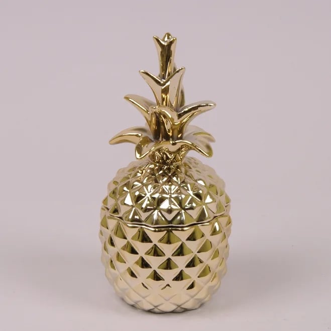 Емкость керамическая Ананас Flora Золотой (26552)