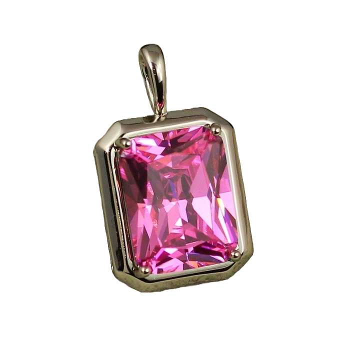 Кулон Xuping Jewelry рожевий прямокутник 2,3 см Сріблястий (2629124692)