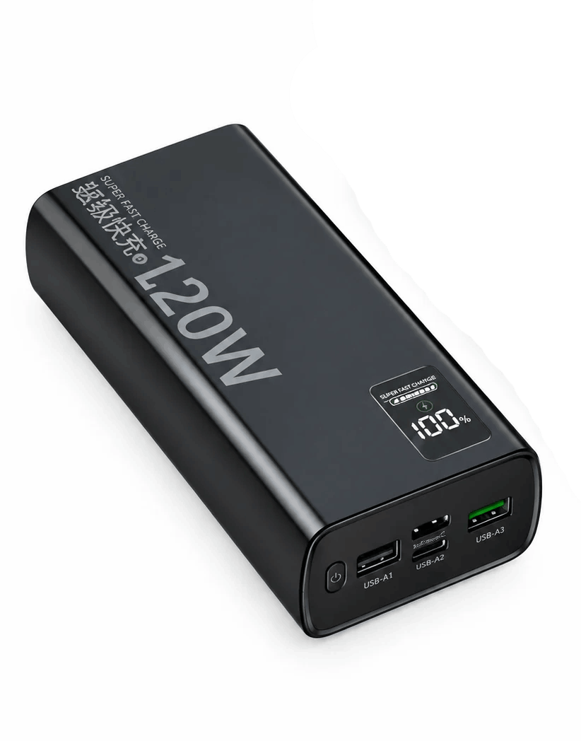 Повербанк 120w 60000 mAh с функцией скоростной зарядки для ноутбука на телефон Черный (38377522)