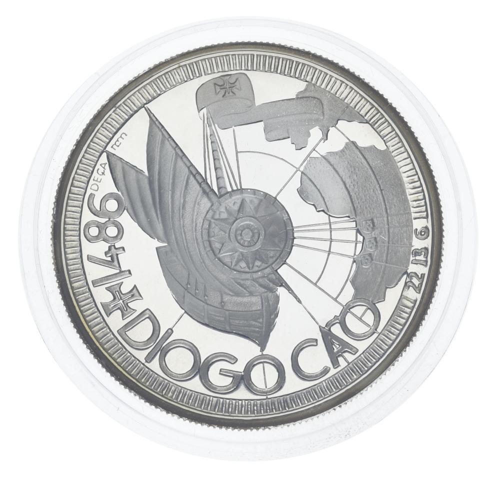 Коллекционная монета Португалия 100 эскудо 1987 серебро Proof Золотой век португальских открытий Кан Ag 925 16,5 г (М21478)