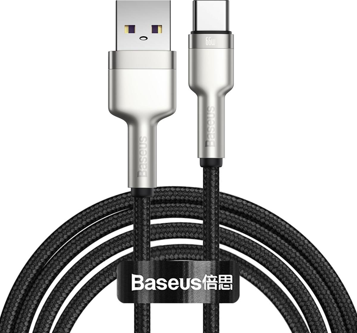 Кабель USB Type-C BASEUS Cafule Series Metal Data Cable 6A 66W 2 м Black (CAKF000201)