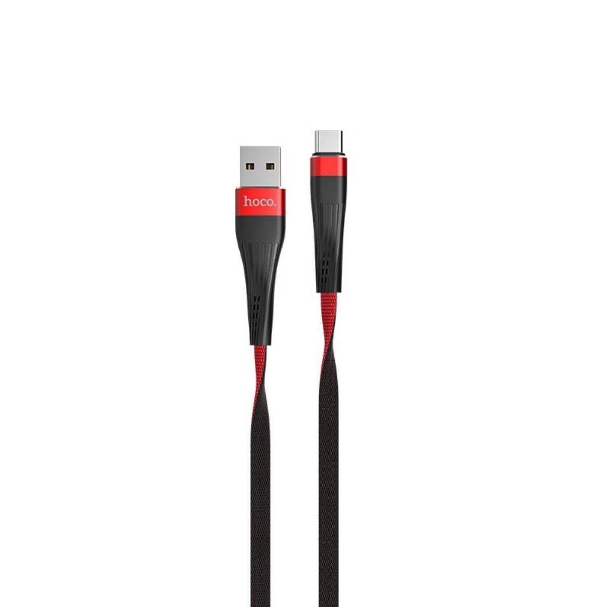 Кабель Hoco U39 Slender charging data cable for Type-C Black/Red