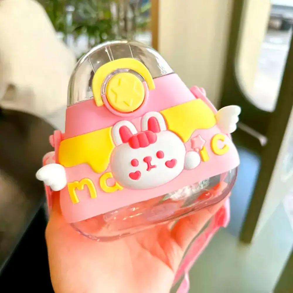 Дитяча пляшка для води з силіконовою трубочкою та ремінцем POP02313 520 мл Рожевий - фото 9