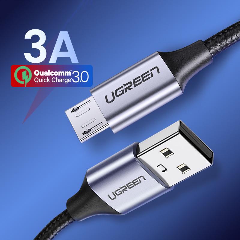 Кабель для заряджання Micro USB Ugreen US290 60146 5V/3A 3 м Сірий - фото 2 Кабель для заряджання Micro USB Ugreen US290 60146 5V/3A 3 м Сірий - фото 2