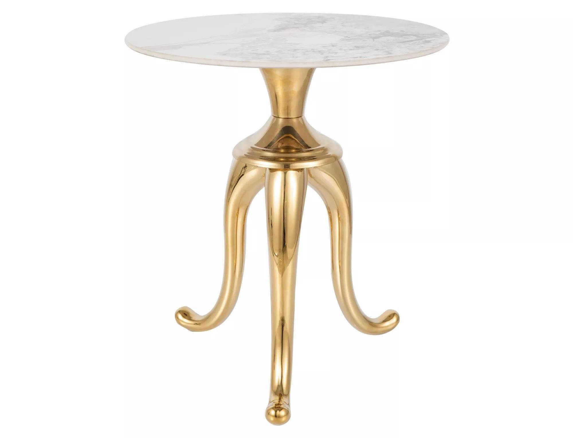 Журнальний столик Signal SNAKE 48x55 см Білий/Золотий (SNAKEBZL)