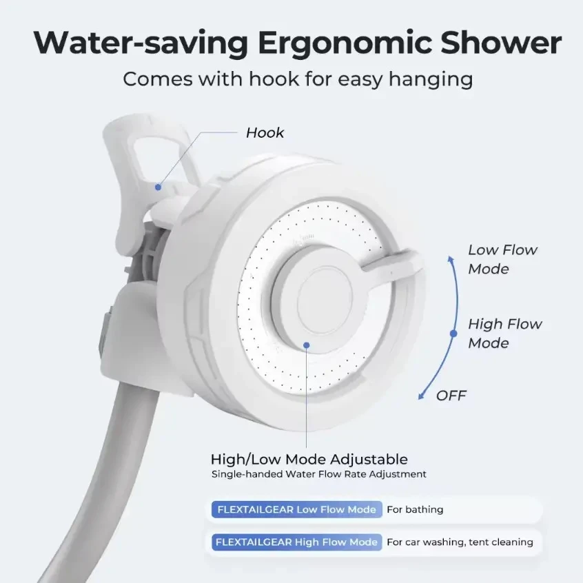 Душ портативний акумуляторний Flextail Max Shower із насосом/USB-C - фото 5