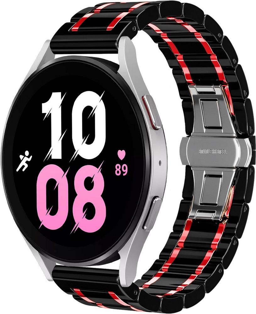 Ремешок керамический Ceramo для Galaxy Watch 5 44 мм Black/Red (29196-44)