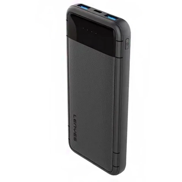 Повербанк Lenyes 133-10000 mAh 2хUSB MicroUSB Type-C LED индикатор зарядки