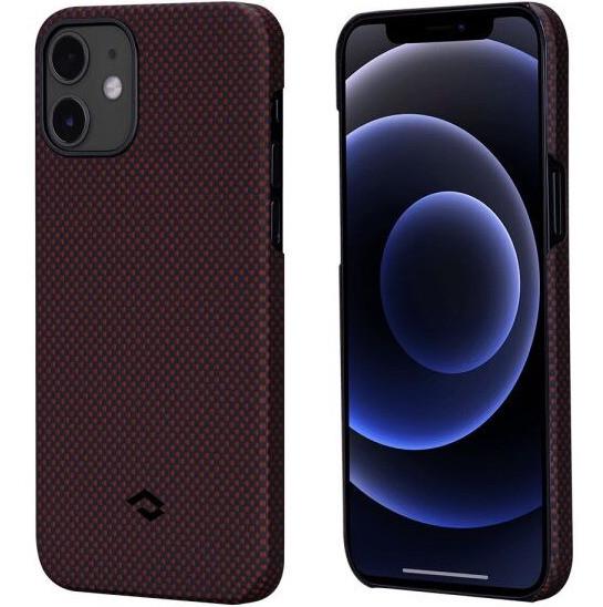 Чехол накладка Pitaka MagEZ Case for iPhone 12, Plain Black/Red (KI1204M)