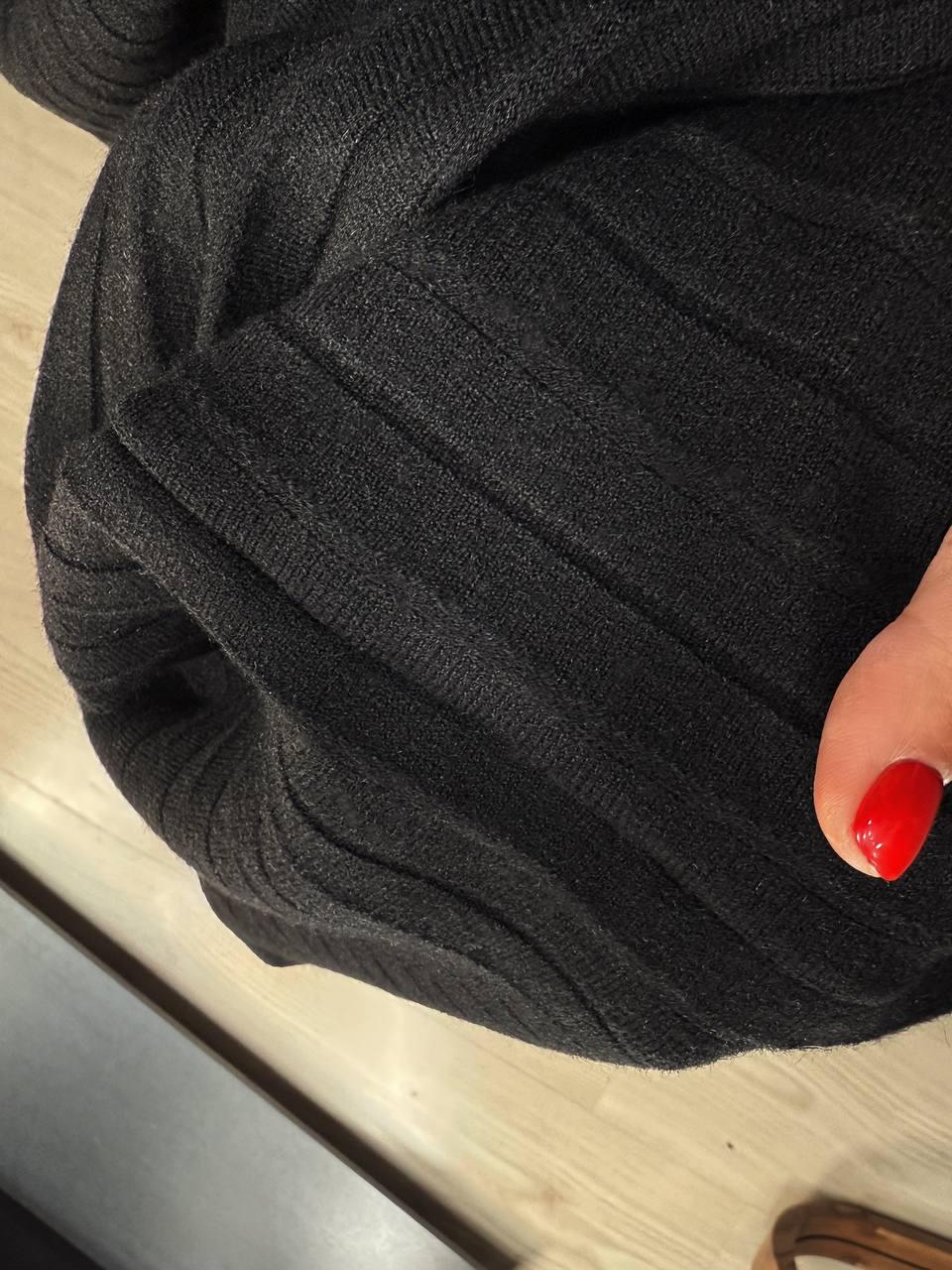 Юбка женская Accorddream 62313 вязаная плиссе миди на резинке OS Черный (5345) - фото 7