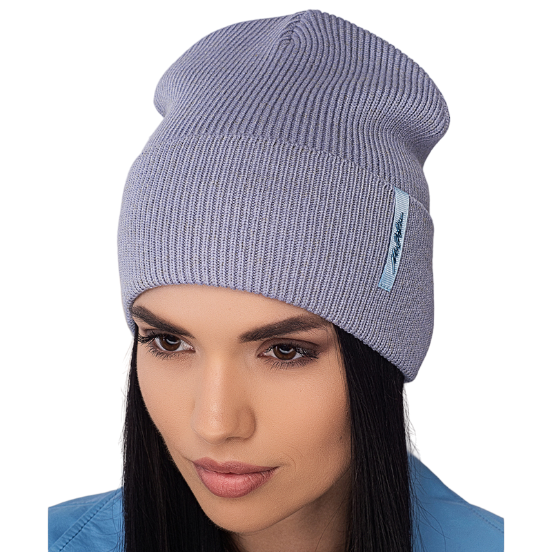 Шапка жіноча Leks Фешн утеплена флісом на манжеті One size Лавандовий (124231)