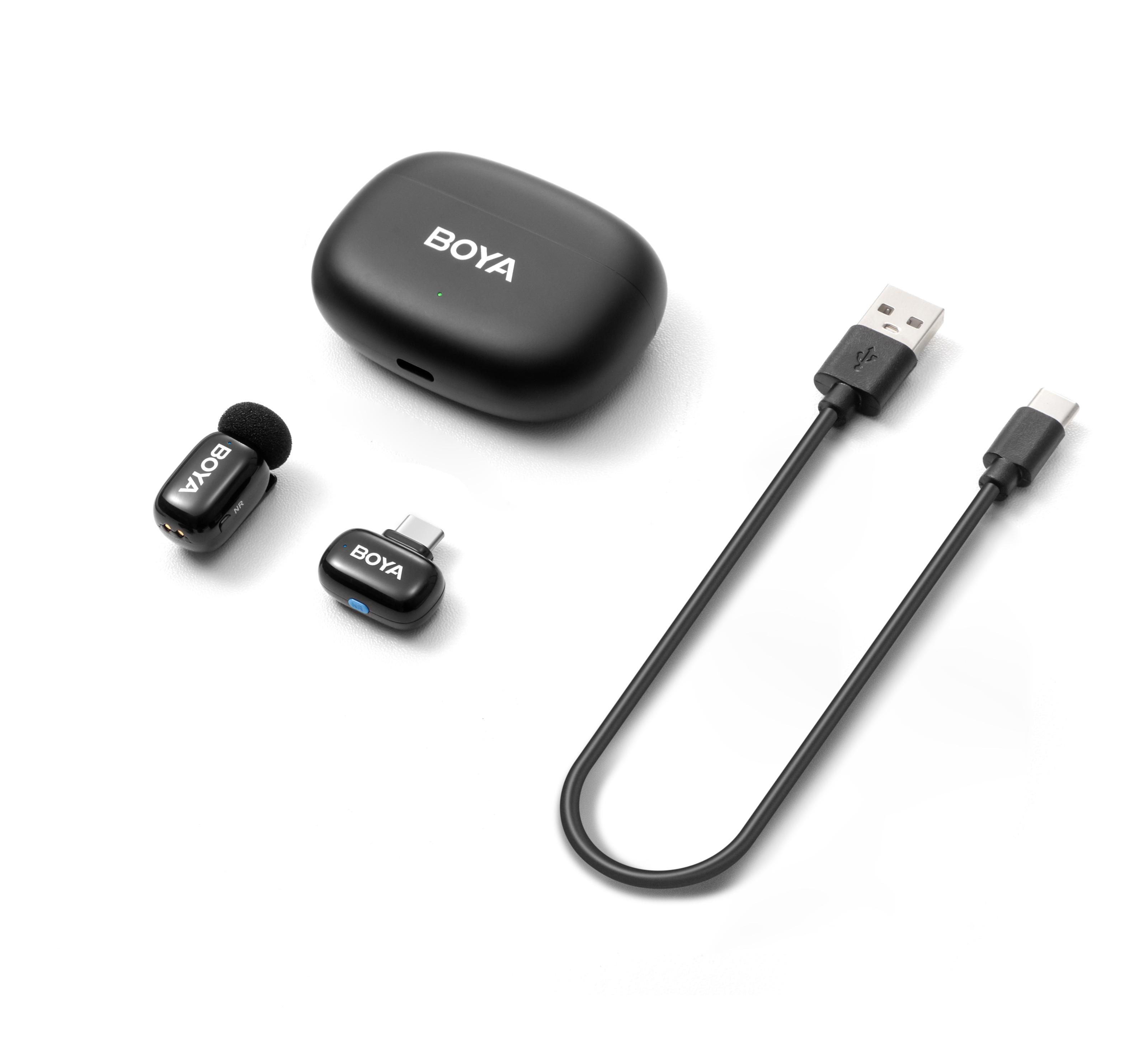 Микрофон петличный Boya mini 2 USB Type-C 2026 с зарядным кейсом для iPhone и Android беспроводной для телефона 1 шт. (50075)