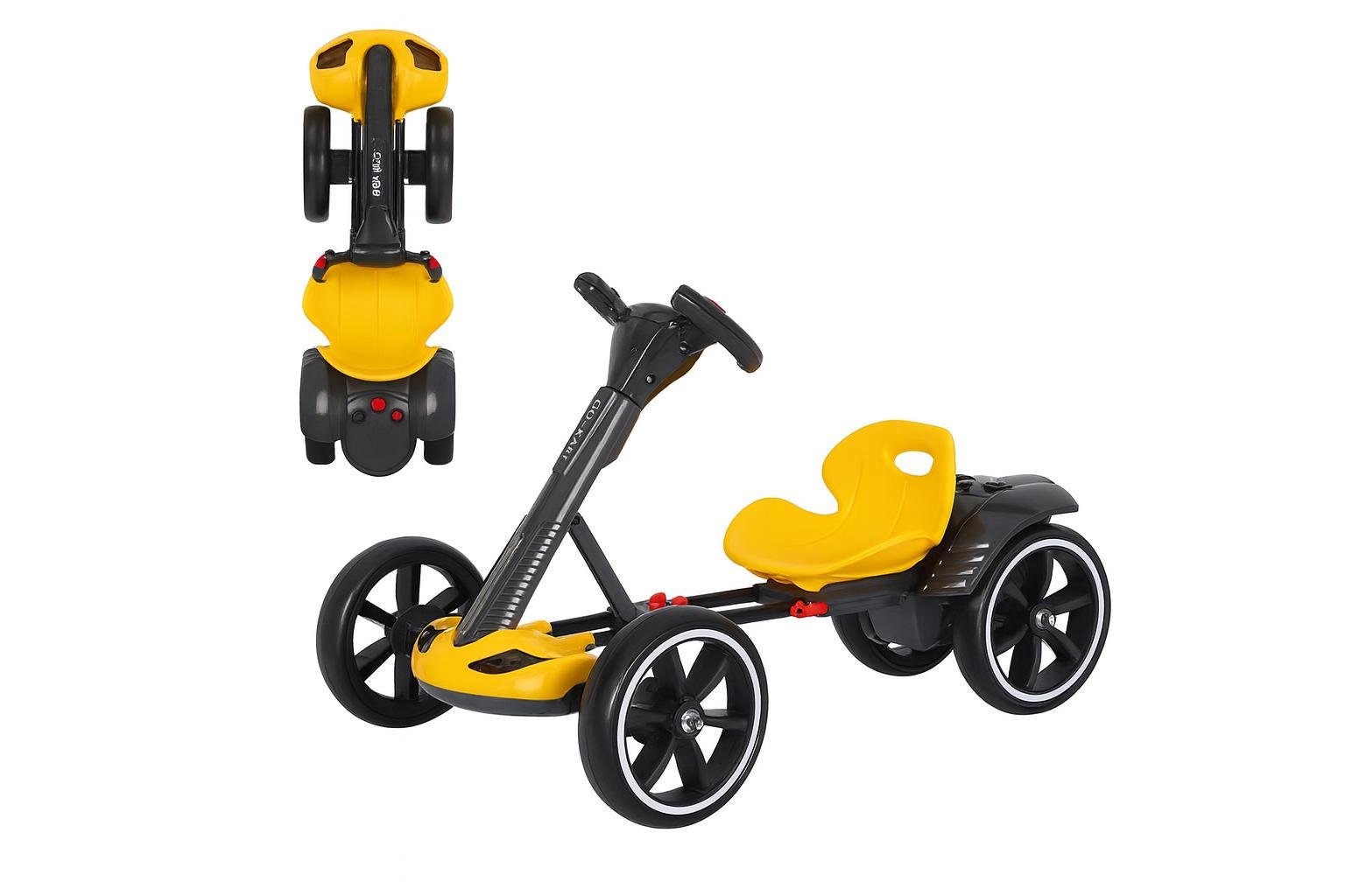 Електрокарт дитячий складаний HL-B6 з пультом керування 6V 4,5Ah Жовтий (17068h-yellow) - фото 2 Електрокарт дитячий складаний HL-B6 з пультом керування 6V 4,5Ah Жовтий (17068h-yellow) - фото 2