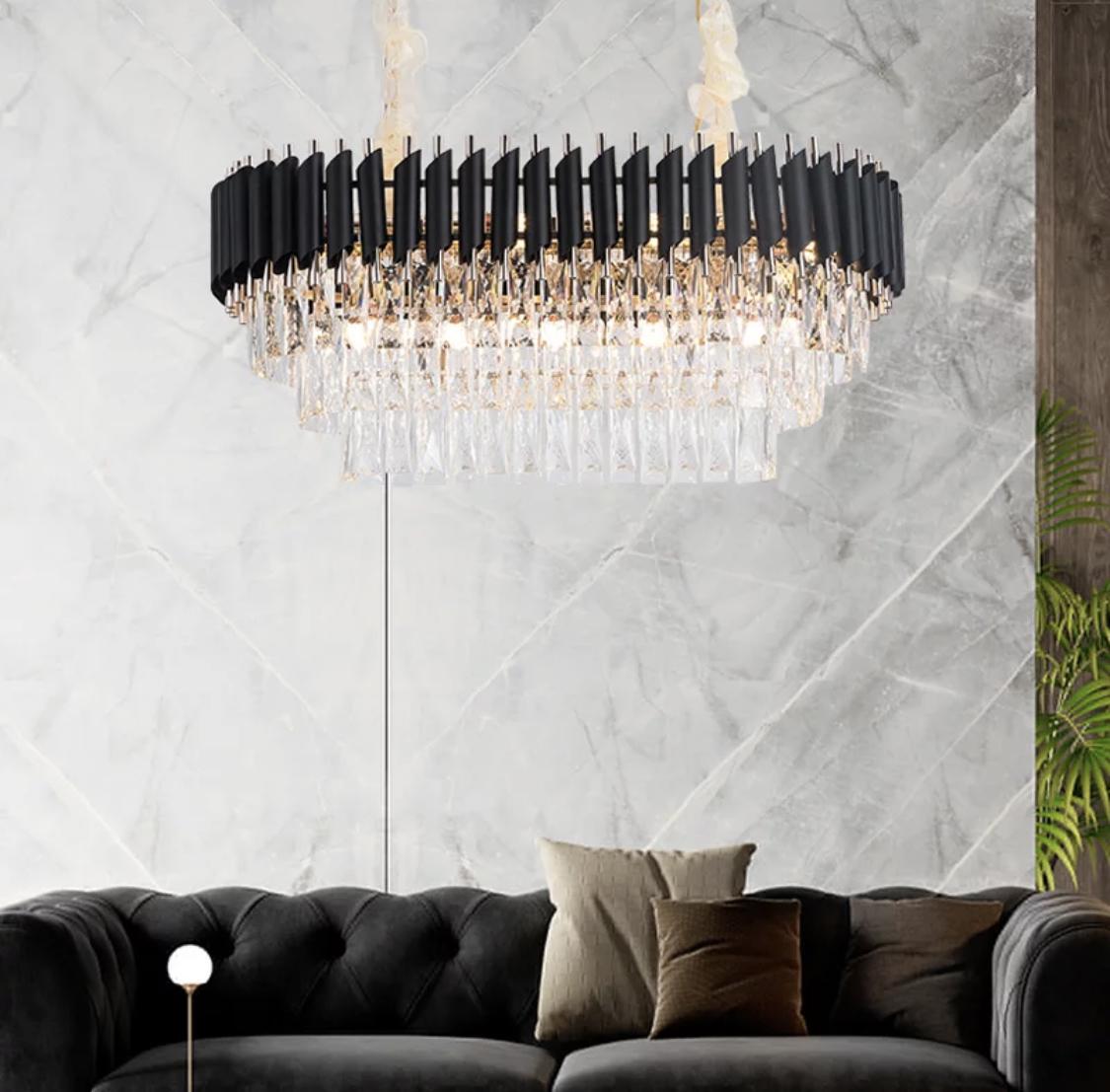 Люстры Quartz Сrystals (053866/800-350 bk-gd)