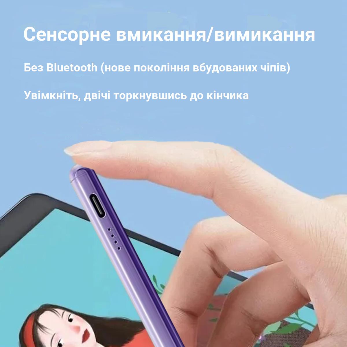 Стилус для планшета телефона iOS/Android iPhone/Xiaomi/Samsung/Huawei iPad/Honor Pad/2 наконечники/перчатка Gradient Purple (181019+2) - фото 6