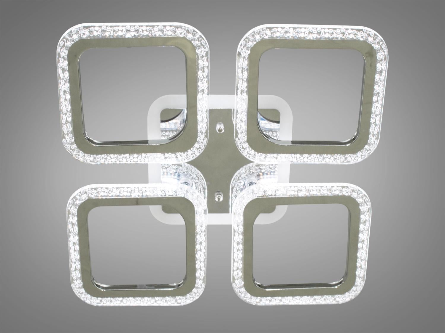 Люстра потолочная светодиодная 55W/пульт/димер Хром (AS8170/4HR 3col dim)