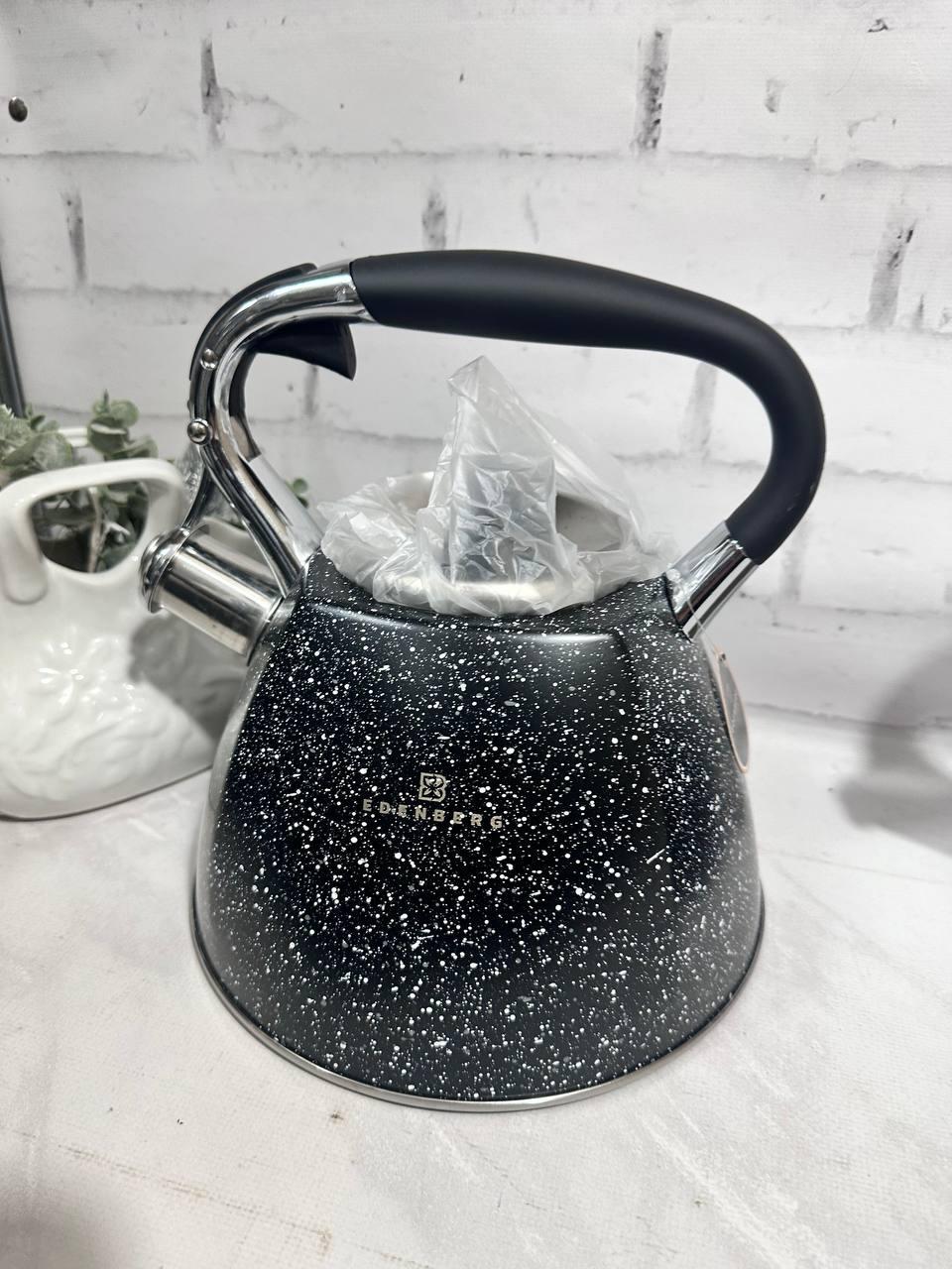 Чайник із свистком Edenberg EB-1981-Black нержавіюча сталь 3 л Чорний (18235797) - фото 1 Чайник із свистком Edenberg EB-1981-Black нержавіюча сталь 3 л Чорний (18235797) - фото 1
