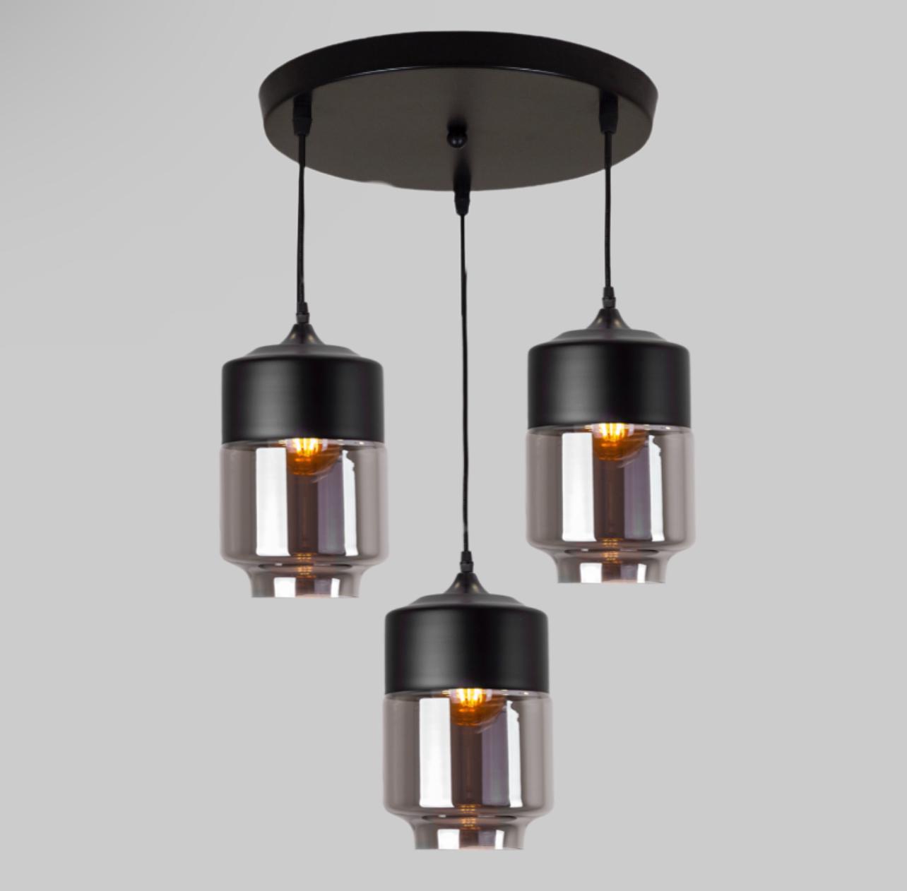 Люстра стеклянная 3 лампы Черный (916-14-3 BLACK)