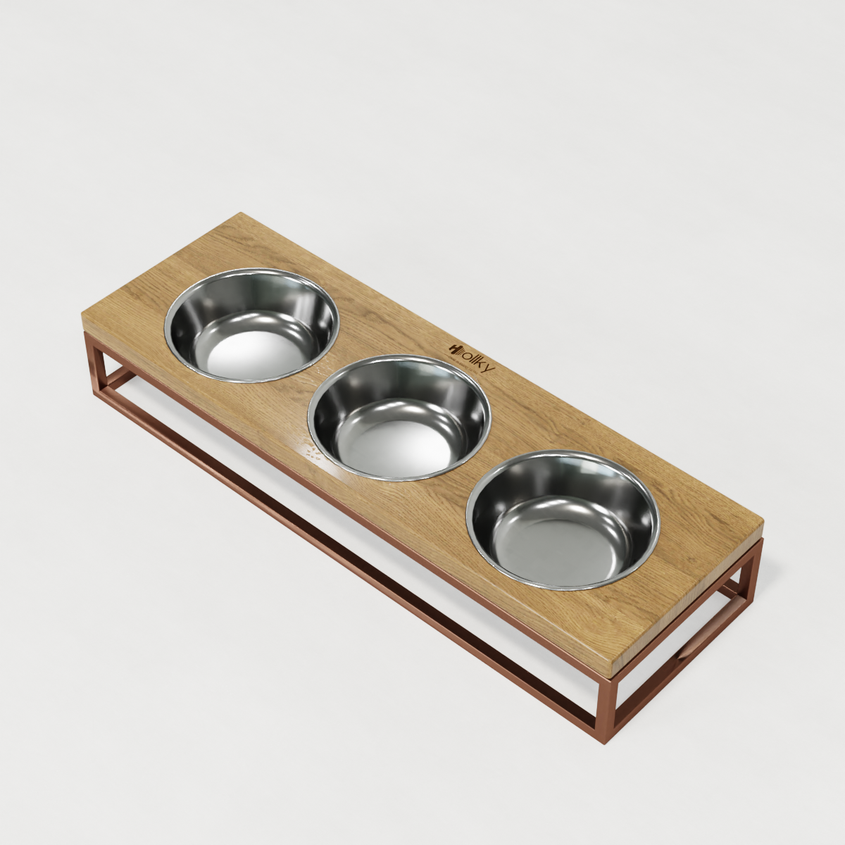 Миски на підставці для котів і маленьких собак Hollky Base Bar 3х0,45 л (Bar-54187-GLNT) - фото 2 Миски на підставці для котів і маленьких собак Hollky Base Bar 3х0,45 л (Bar-54187-GLNT) - фото 2