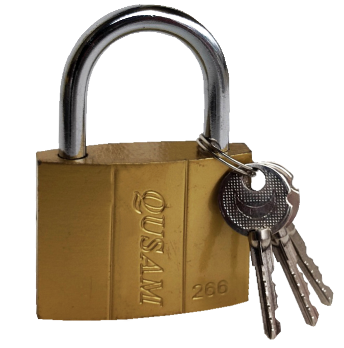 Замок под крестовый ключ 63 мм Желтый (2937)