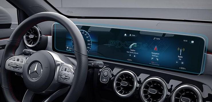 Стекло защитное Pixsel гибридный глянец на приборную панель Mercedes Benz A CLASS 24,7“ 2018