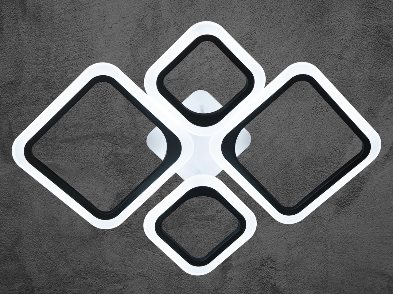 Люстра LED на кухню в современном стиле A8060-2+2BKDIM-LS 52W на 8 м2 Черный (2400057131) - фото 1