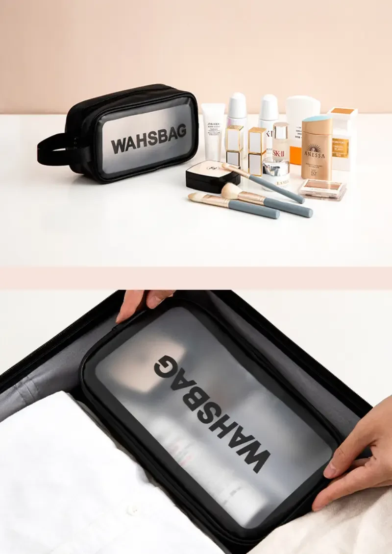 Косметичка-органайзер водонепроникна прозора S 22x8x13 см Чорний (2511916383) - фото 7