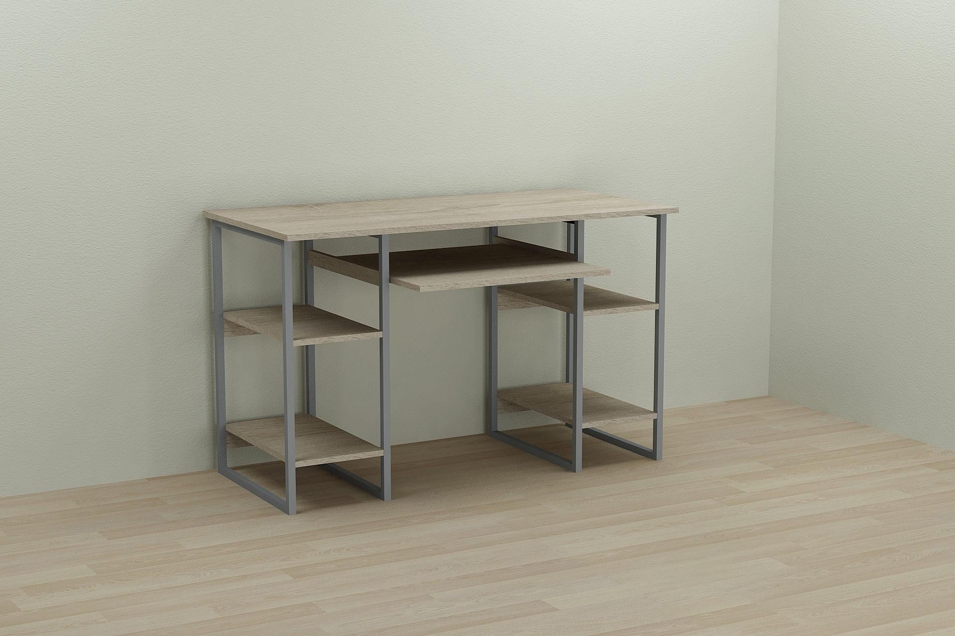 Стол компьютерный Ferrum-decor Тим ДСП 16 мм 75x120x70 см Серый/Дуб Сонома (FRD-101888)